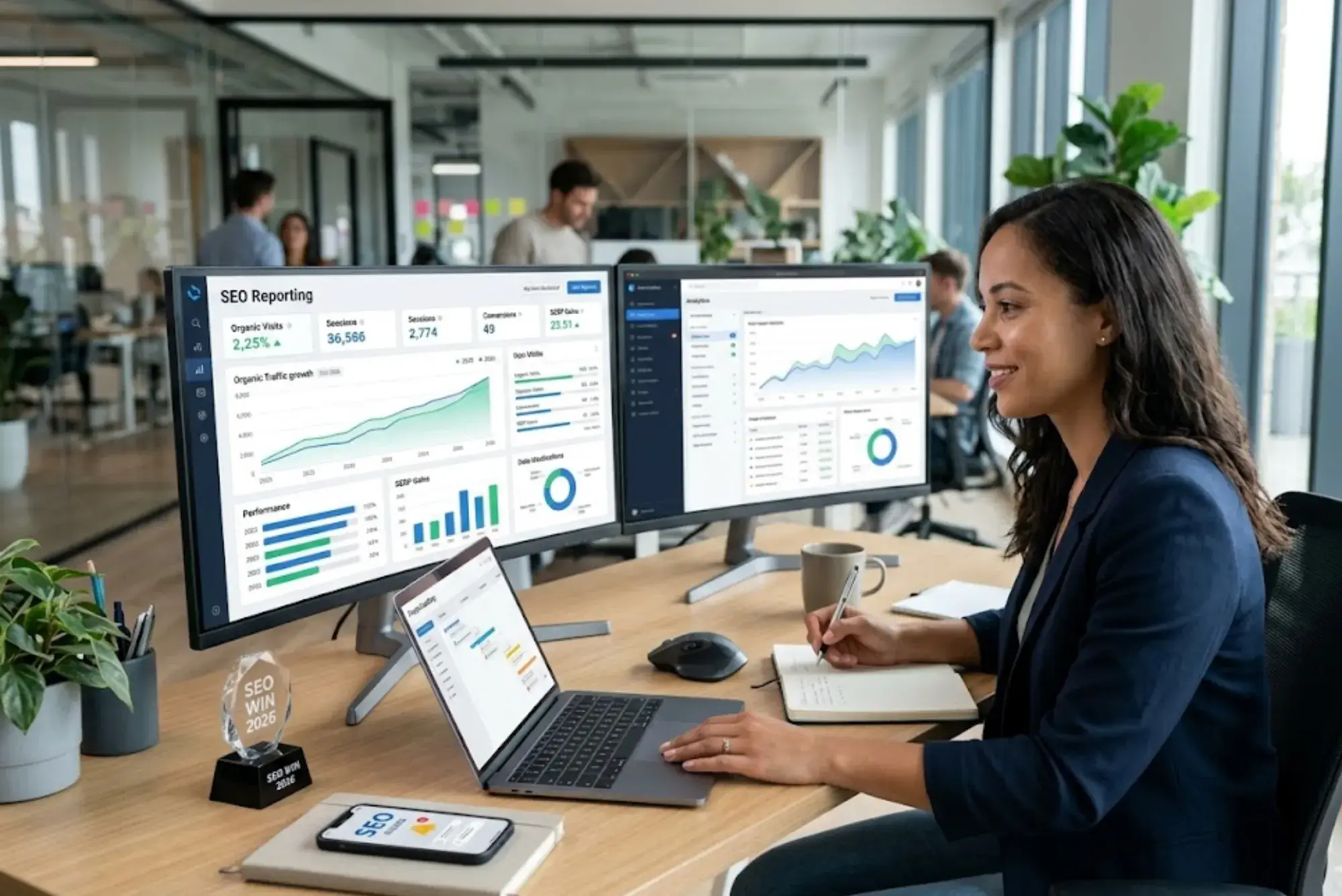 Best SEO Reporting Tools for Web Designers measuring organic traffic gains and SEO wins in 2026